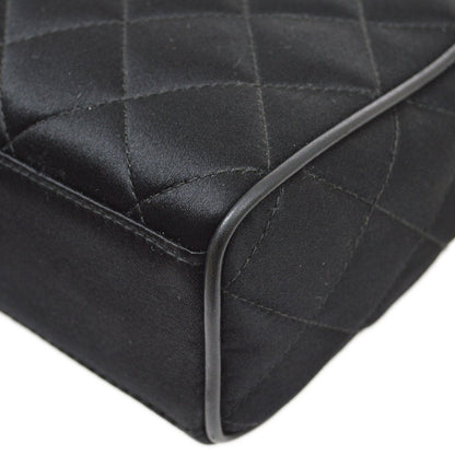 CHANEL 1994-1996 Black Satin Diamond Camera Bag Mini 82564