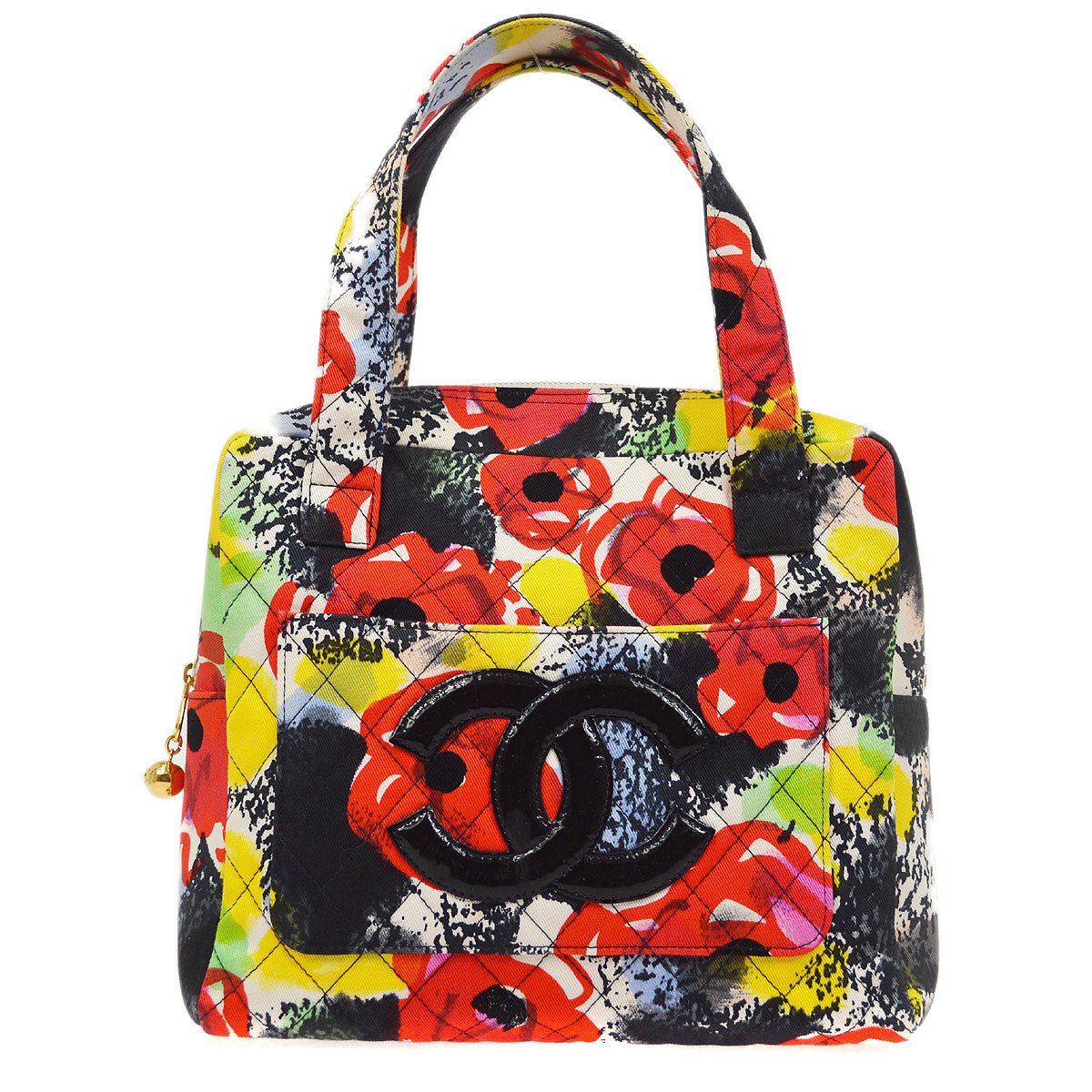CHANEL 1997 watercolour floral printed Handbag 72110