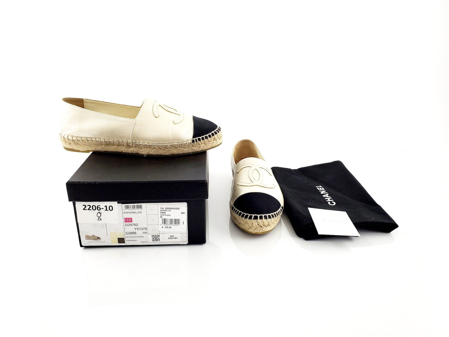 CHANEL Lambskin CC Espadrilles 38