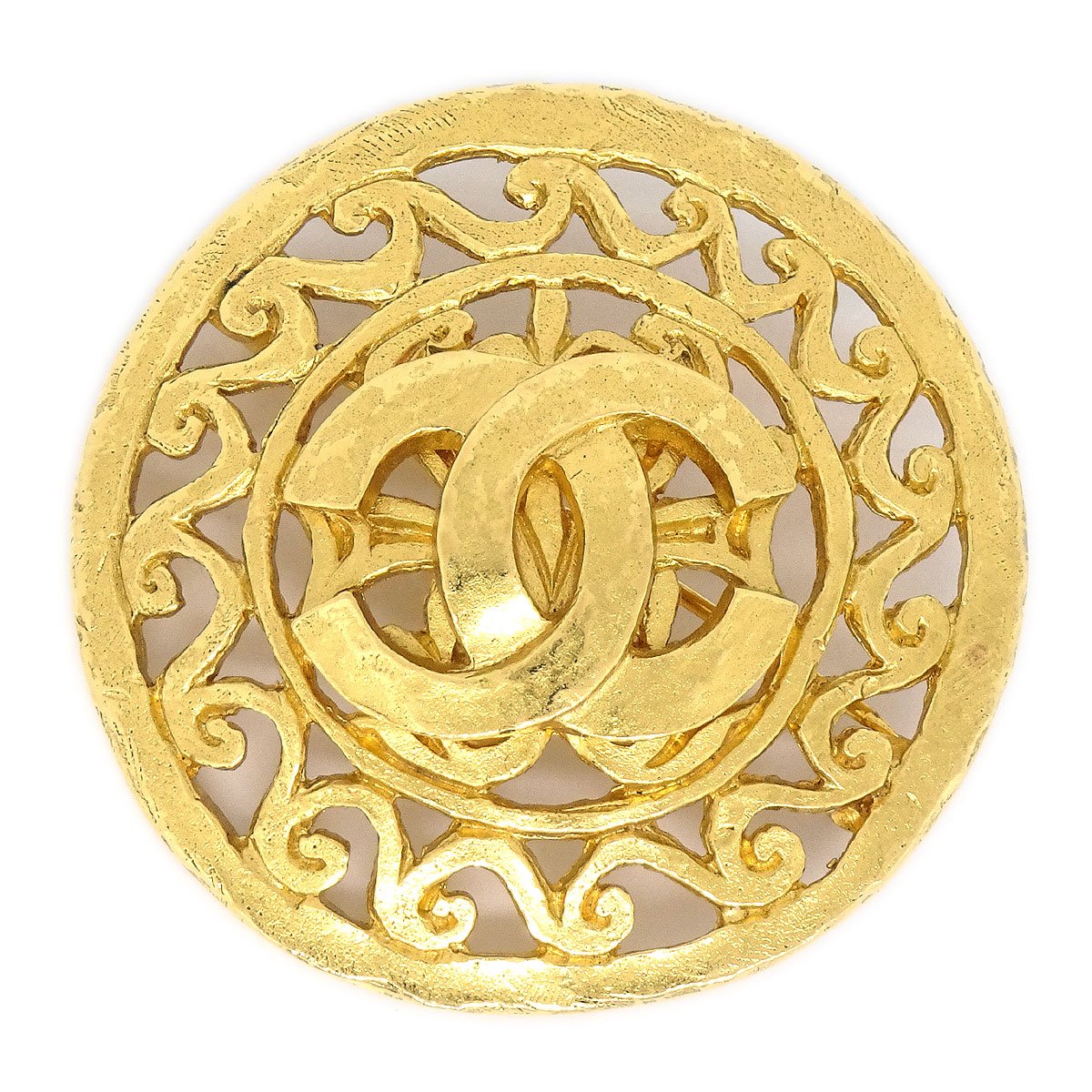 CHANEL 1996 Brooch 24k gold plate 92590