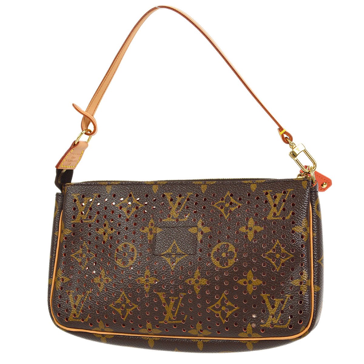 LOUIS VUITTON★ 2006 POCHETTE ACCESSOIRES MONOGRAM PERFO ORANGE M95185 62763