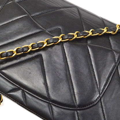 CHANEL Black Lambskin Chevron Top Handle Bag 72823