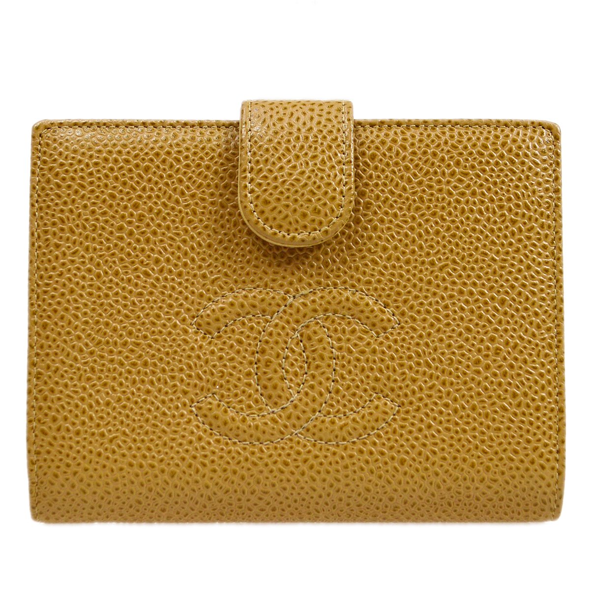 CHANEL 2000-2001 Beige Caviar Timeless Bifold Wallet AK38190h