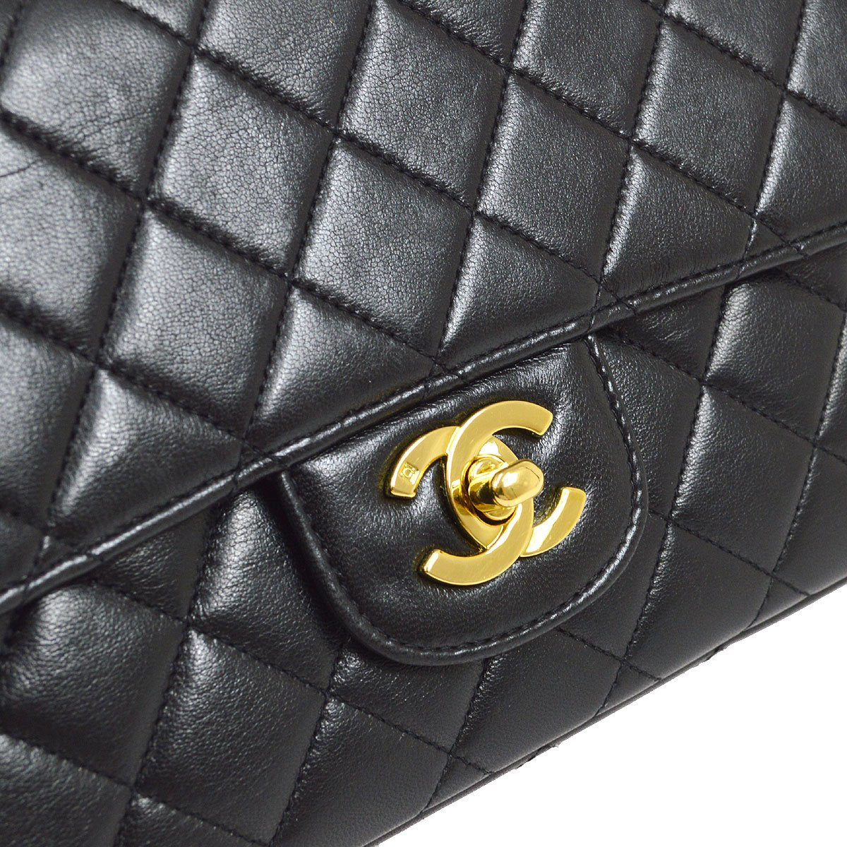 CHANEL Classic Single Flap Handbags Set Black Lambskin 10108