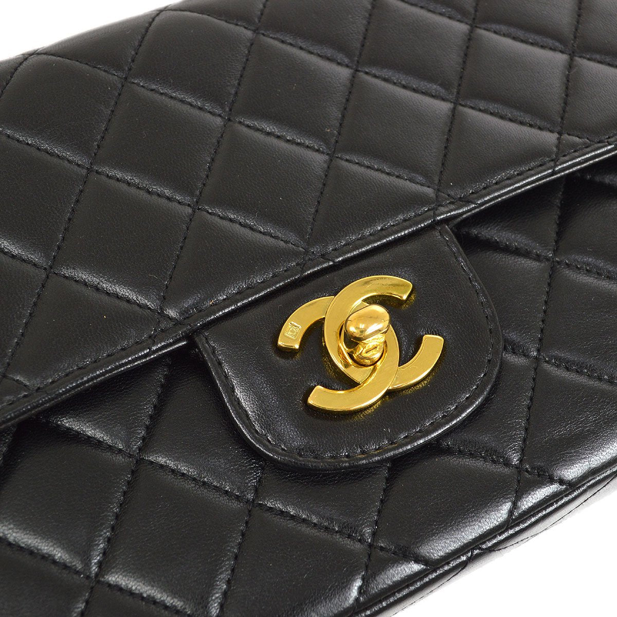 CHANEL 1994-1996 Classic Single Flap Handbags Set Black Lambskin 41841