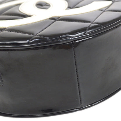 CHANEL Round Cosmetic Vanity Chain Hand Bag Black 92940
