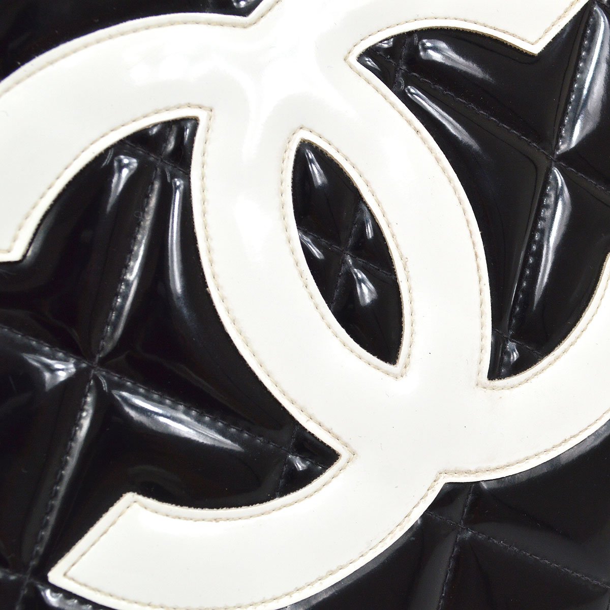 CHANEL Round Cosmetic Vanity Chain Hand Bag Black 92940