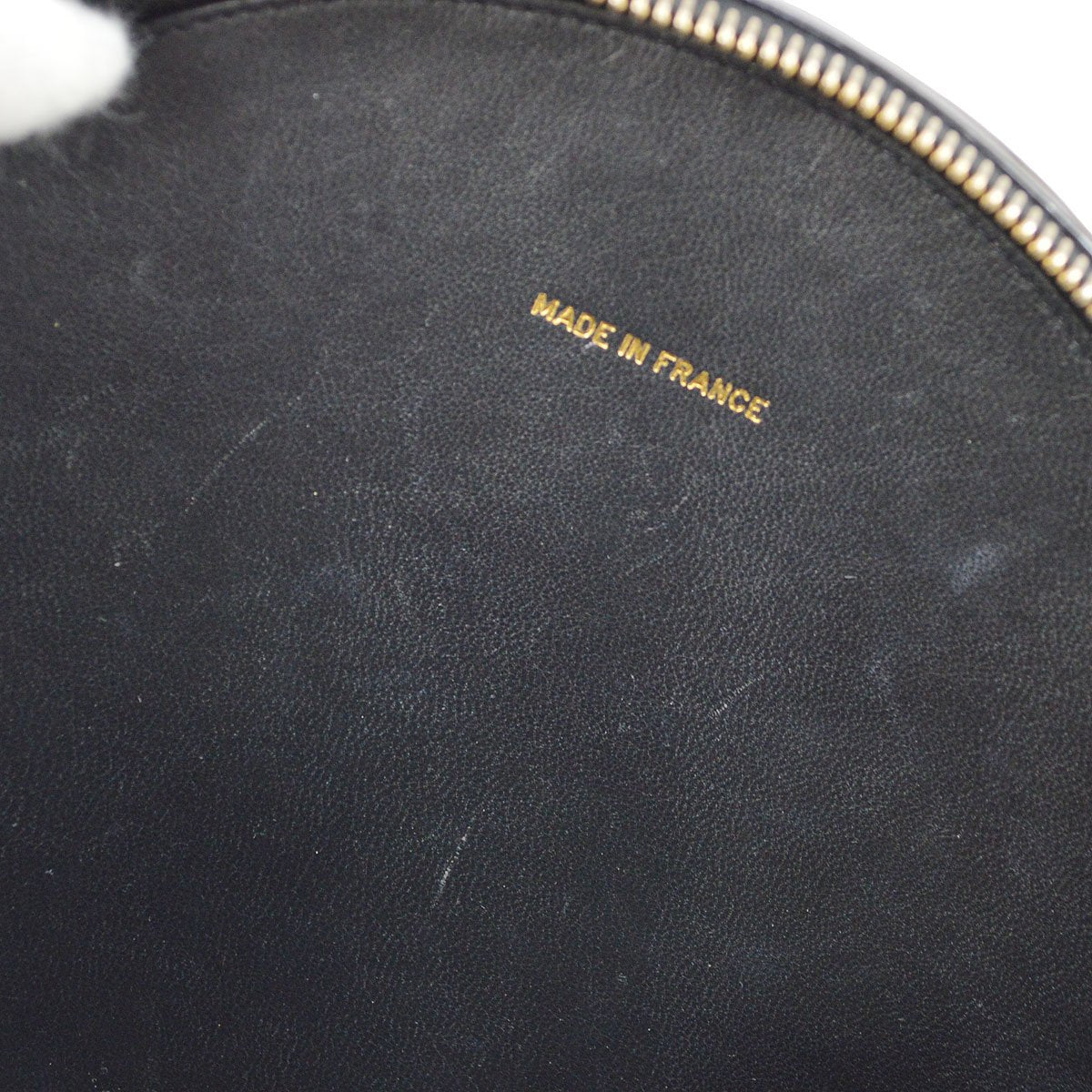 CHANEL Round Cosmetic Vanity Chain Hand Bag Black 92940