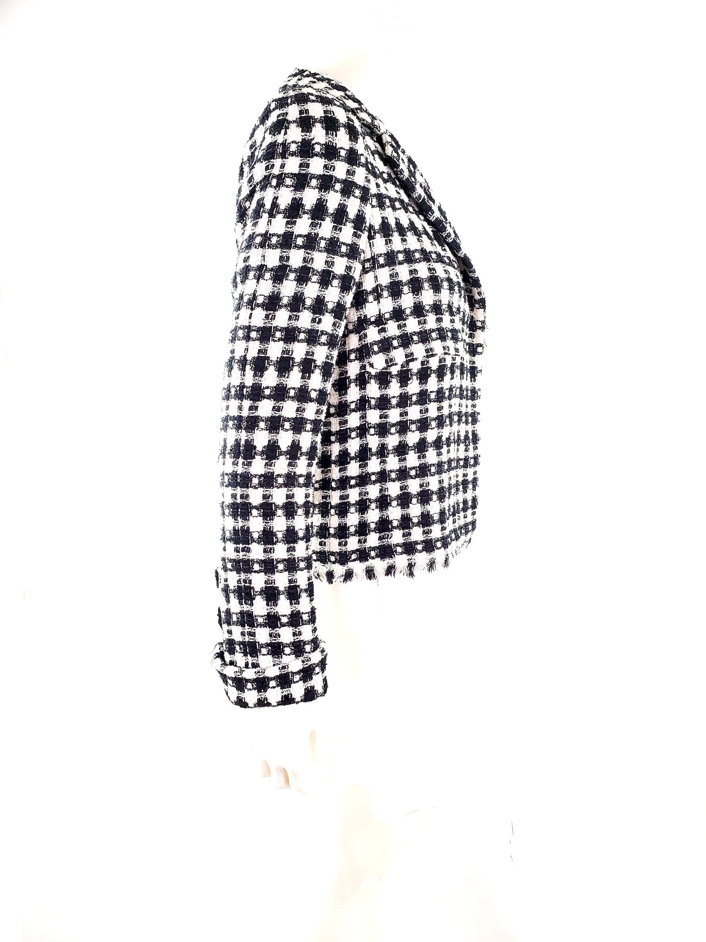CHANEL 2006 Black White Tweed Jacket 36