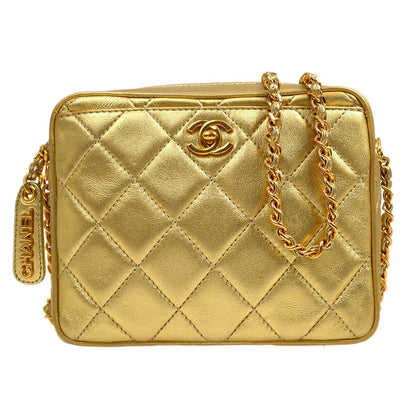 CHANEL 1996-1997 Gold Lambskin Camera Bag Mini