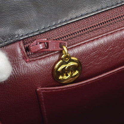 CHANEL 1994-1996 Chain Hand Bag Black Lambskin 20418