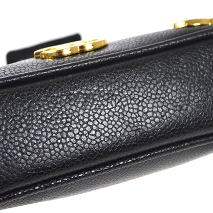 CHANEL 1991-1994 Black Caviar Triple CC Belt Bag #75 00721