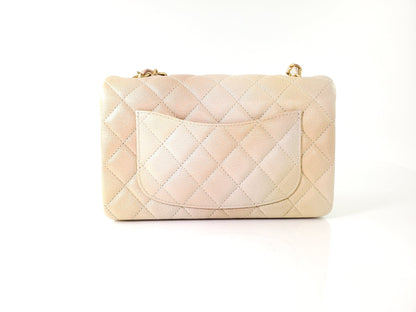 New Chanel Classic 2022 Rectangular Mini Gold Ombre Flap Bag