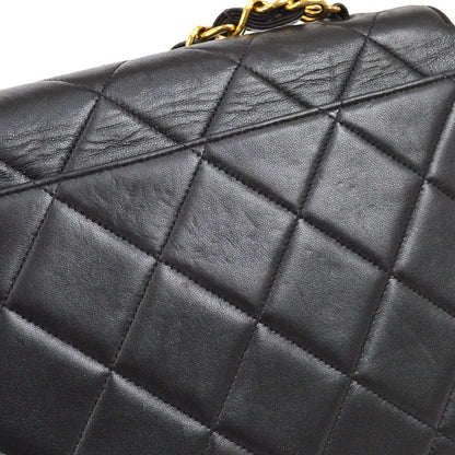CHANEL Chain Hand Bag Black Lambskin 43277