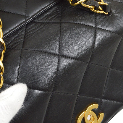CHANEL Chain Hand Bag Black Lambskin 43277