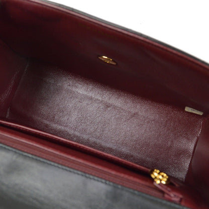 CHANEL Chain Hand Bag Black Lambskin 43277