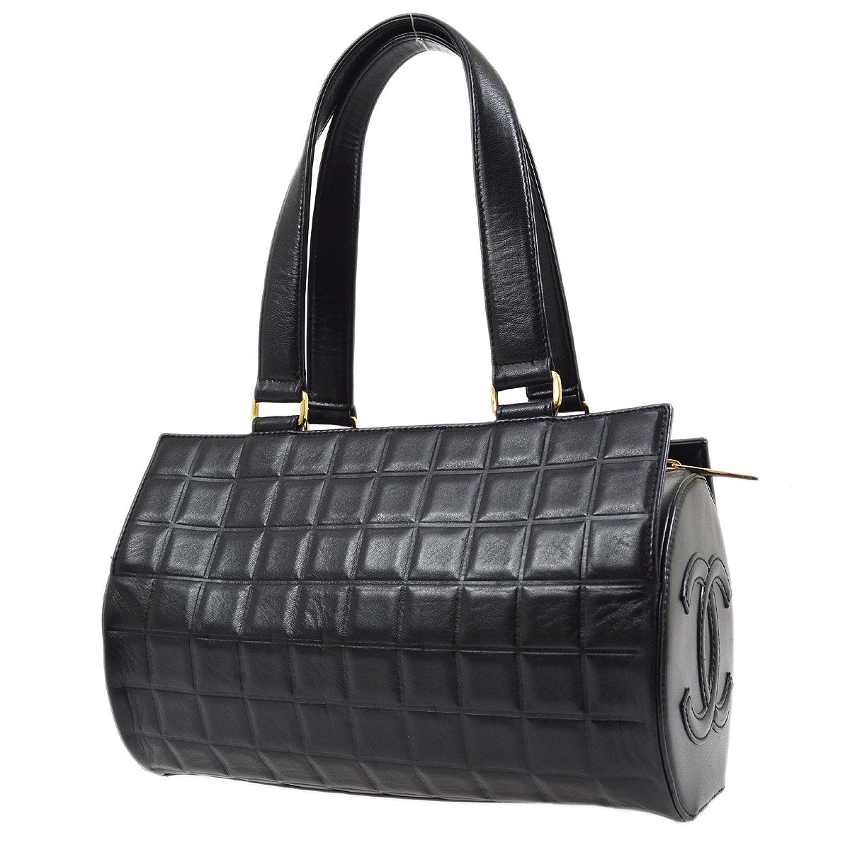 CHANEL 2001-2003 Black Lambskin Choco Bar Handbag 05309