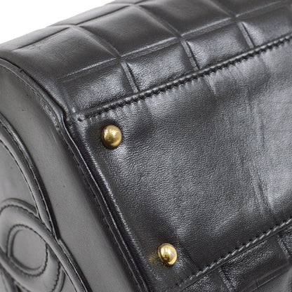CHANEL 2001-2003 Black Lambskin Choco Bar Handbag 05309