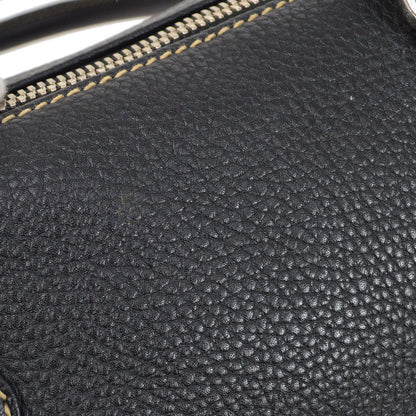 CHANEL 2003-2004 Black Caviar Embossed Logo Handbag 00960