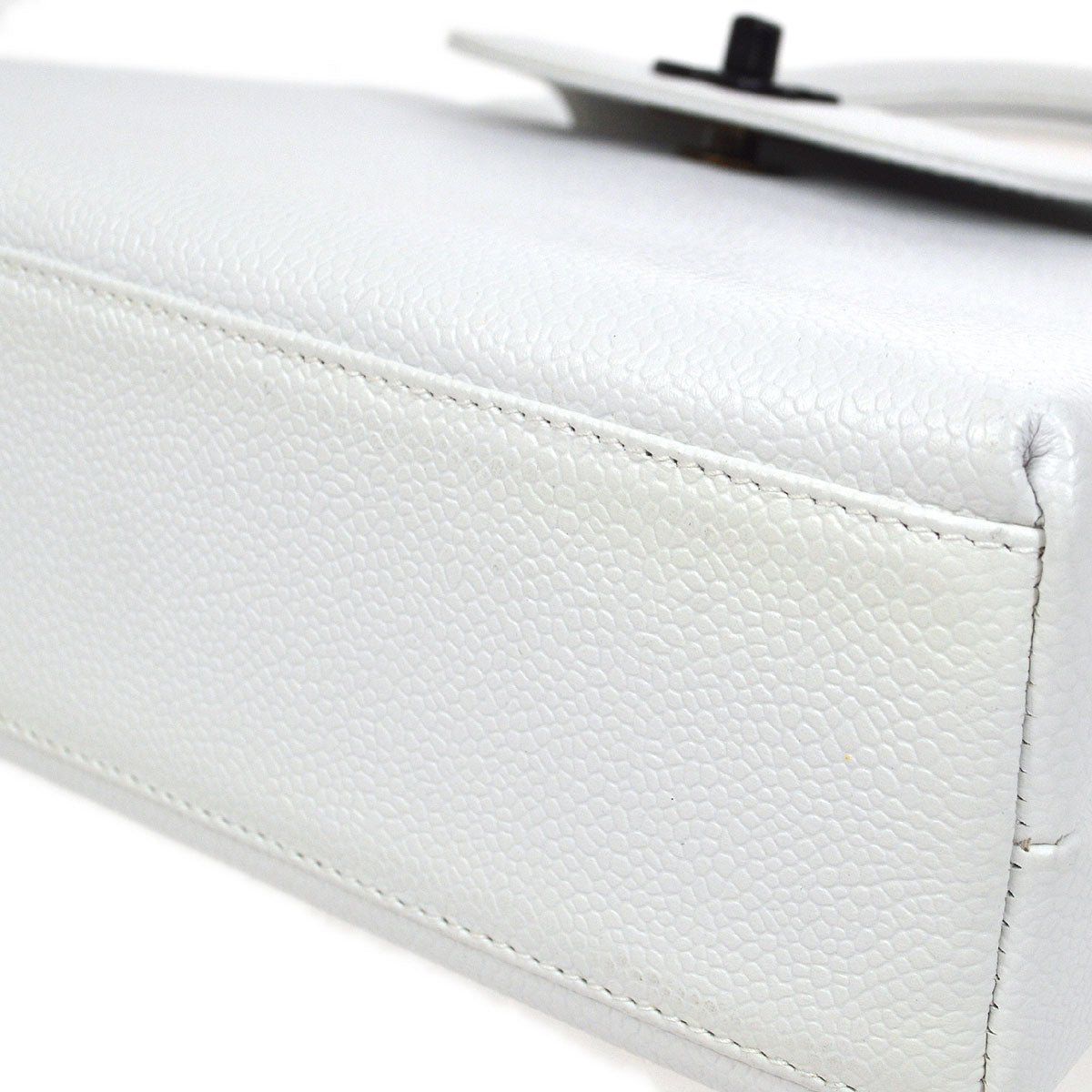 CHANEL 1997-1999 Handbag White Caviar 53112