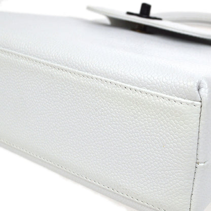 CHANEL 1997-1999 Handbag White Caviar 53112