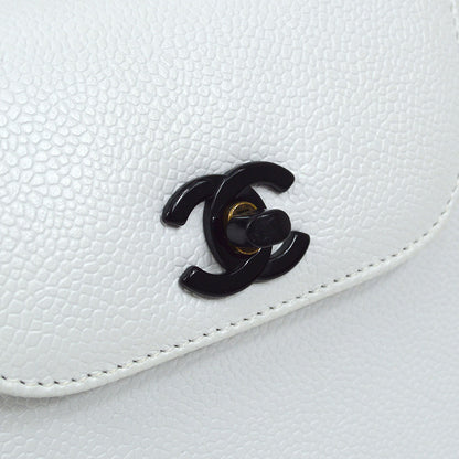 CHANEL 1997-1999 Handbag White Caviar 53112