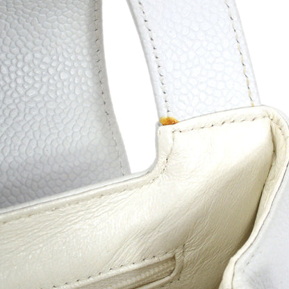 CHANEL 1997-1999 Handbag White Caviar 53112