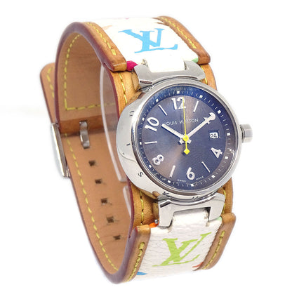 LOUIS VUITTON★ 2012 TAMBOUR QUARTZ WATCH MULTICOLOR 51065