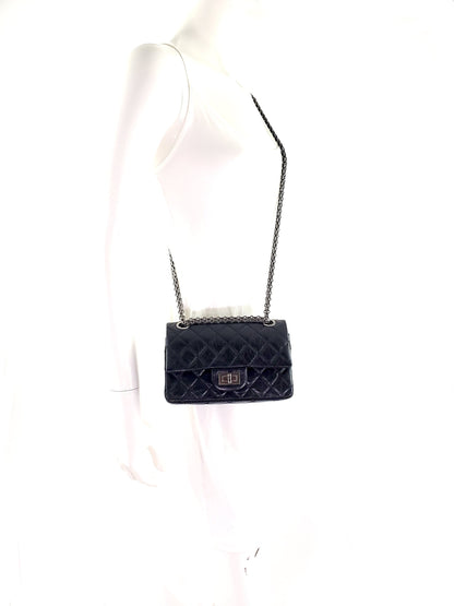 CHANEL Classic Reissue 2.55 224 Black Mini Flap Bag