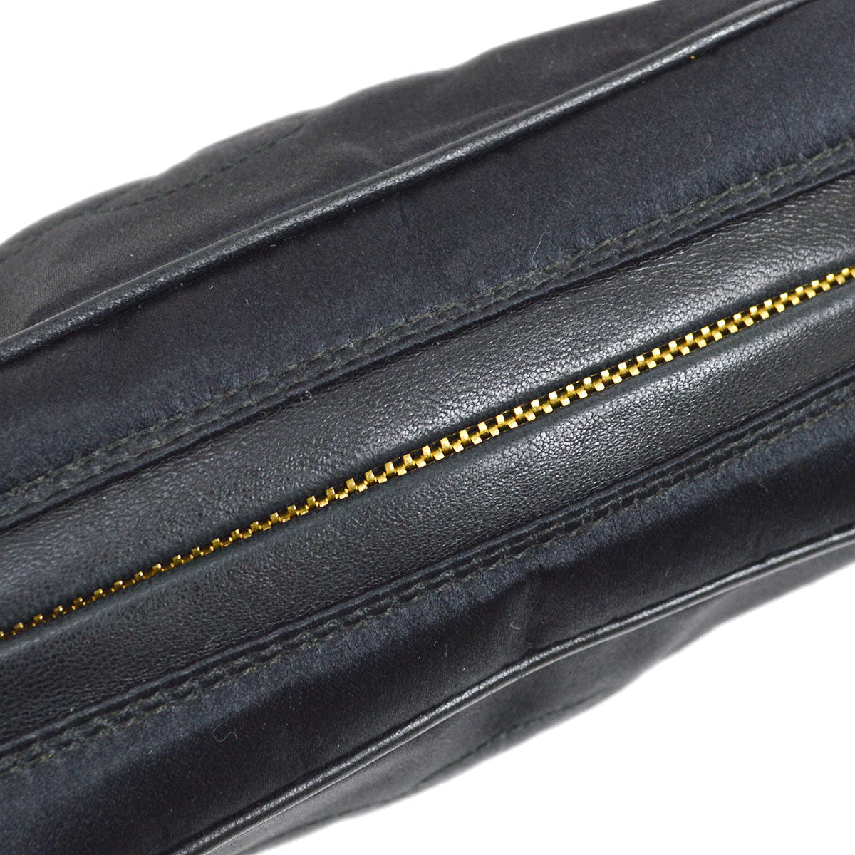 CHANEL 1996-1997 Camellia Stitched Bag Mini Black Satin 73509