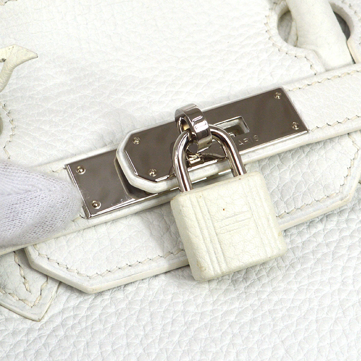 HERMES * BIRKIN 30 White Taurillon Clemence