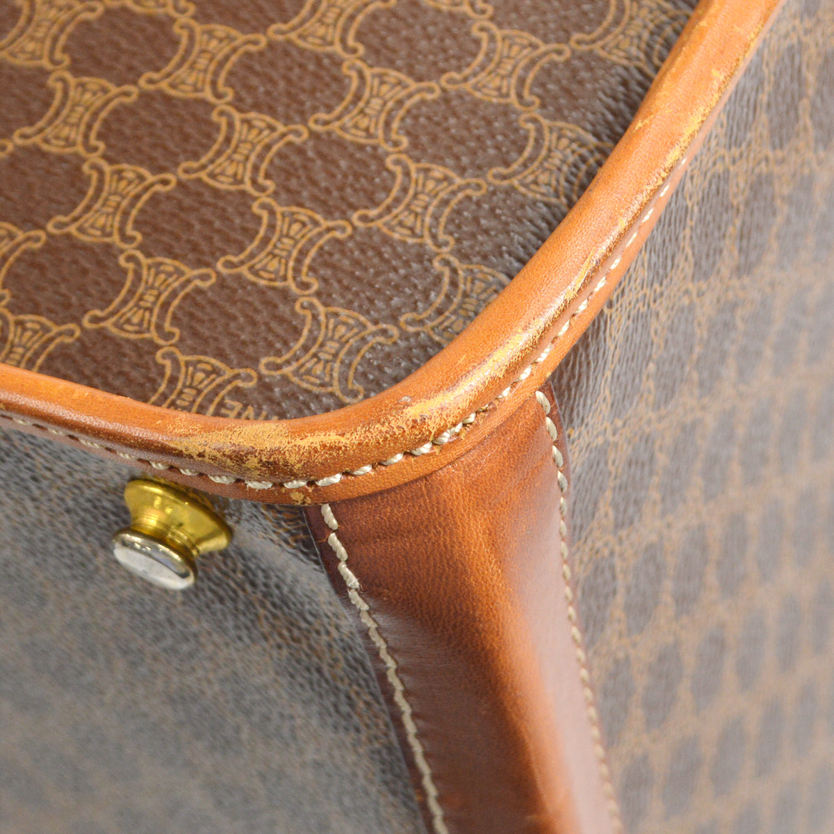 CELINE M08 Macadam Travel Bag Trunk Case Brown