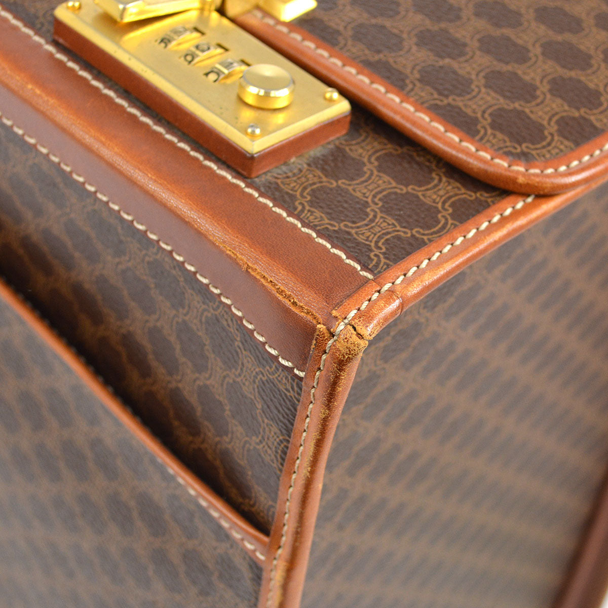 CELINE M08 Macadam Travel Bag Trunk Case Brown