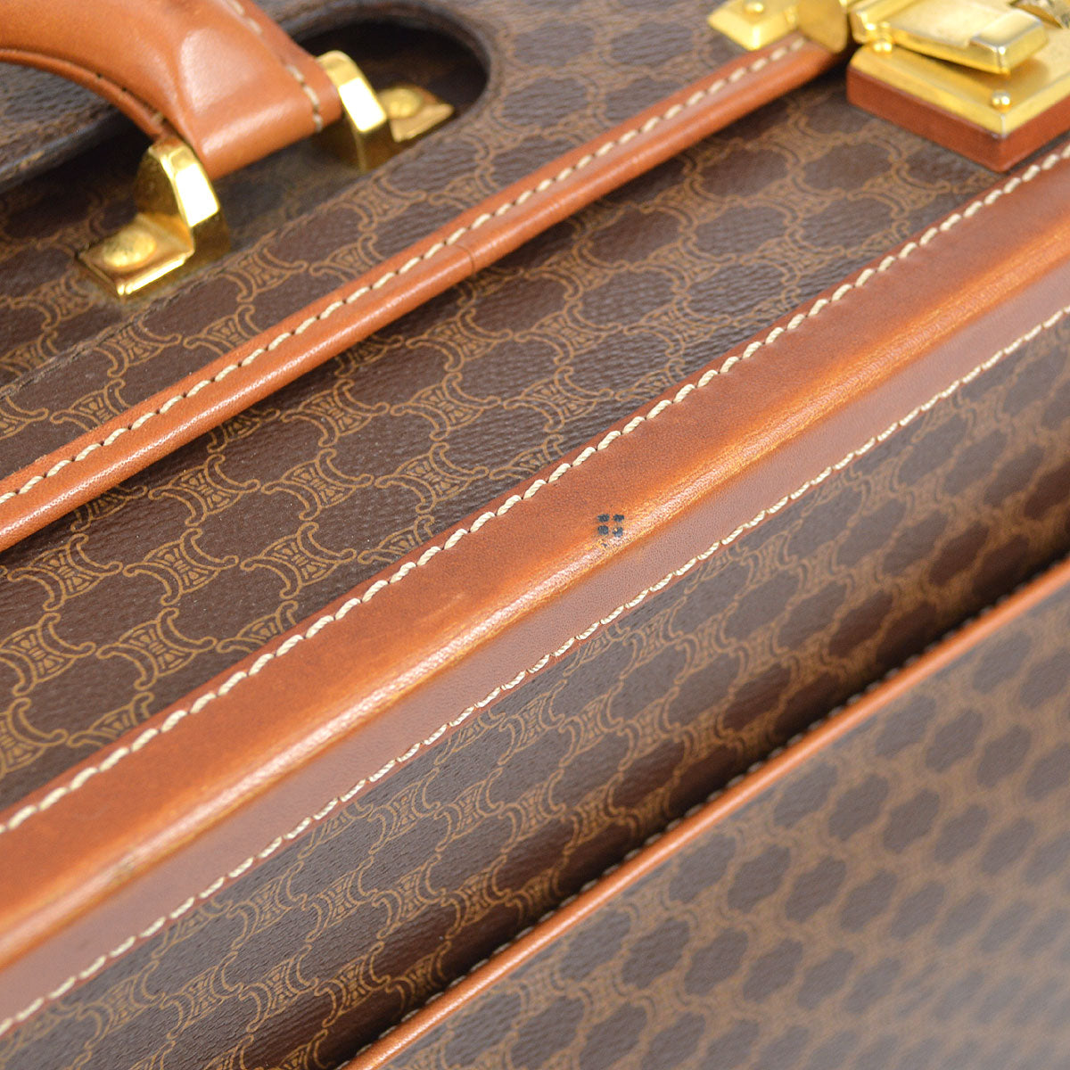 CELINE M08 Macadam Travel Bag Trunk Case Brown