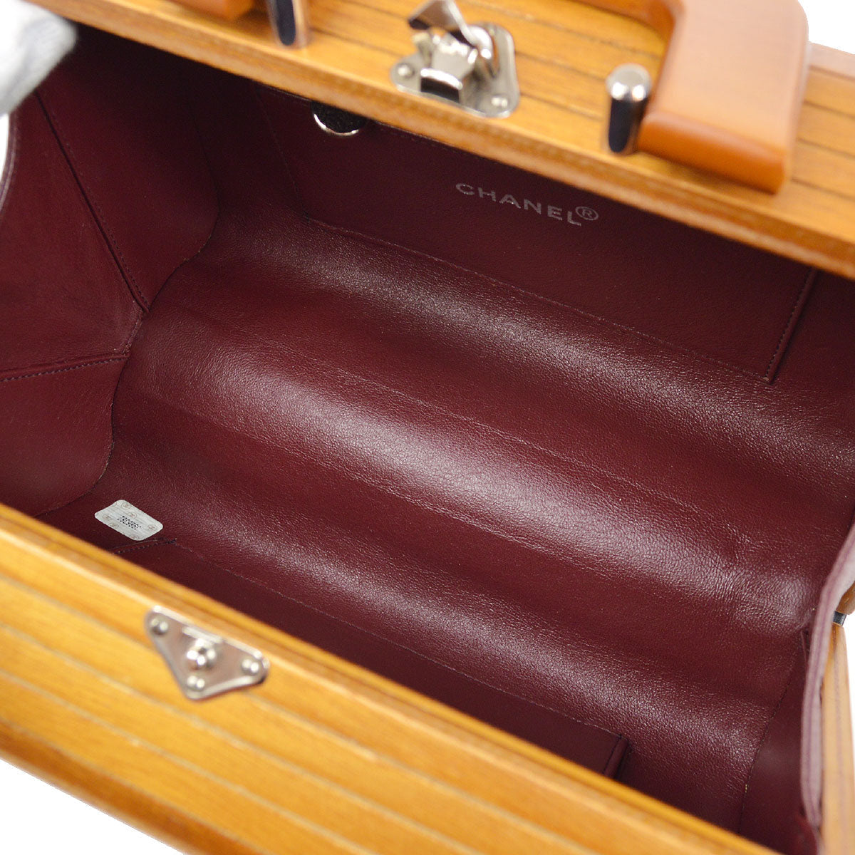 CHANEL 1996 Brown Wooden Vanity Handbag Box 84437