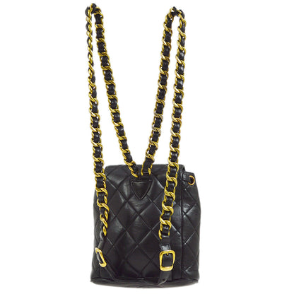 CHANEL Black Lambskin DUMA Backpack Small 84461