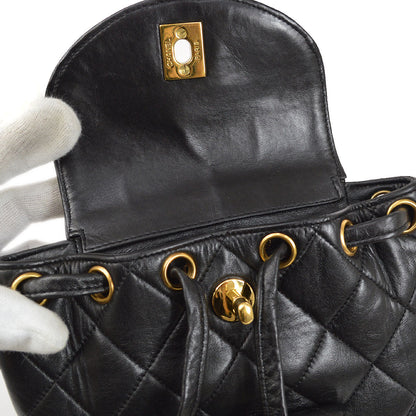 CHANEL Black Lambskin DUMA Backpack Small 84461
