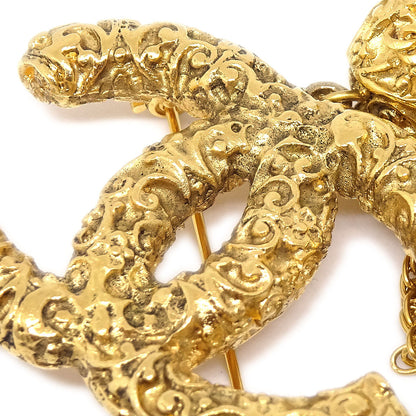 CHANEL 1993 Flower Brooch Pin Gold 94766