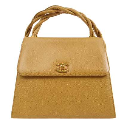 CHANEL 1999 Beige Caviar Trapezoid Shoulder Bag 85359