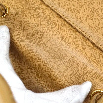 CHANEL 1999 Beige Caviar Trapezoid Shoulder Bag 85359