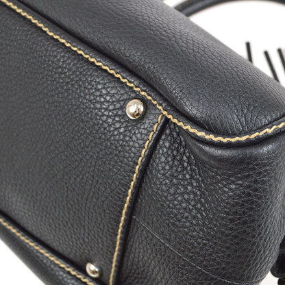 CHANEL 2003-2004 Black Caviar Skin Tassel Handbag 30420