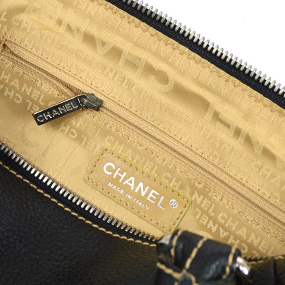 CHANEL 2003-2004 Black Caviar Skin Tassel Handbag 30420