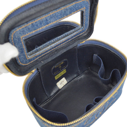CHANEL 1997 Timeless Vanity Handbag Denim 45073