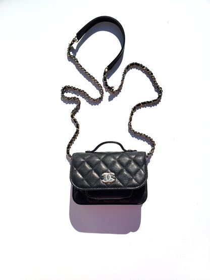 New CHANEL Black Caviar Mini Business Affinity Crossbody Chain Bag
