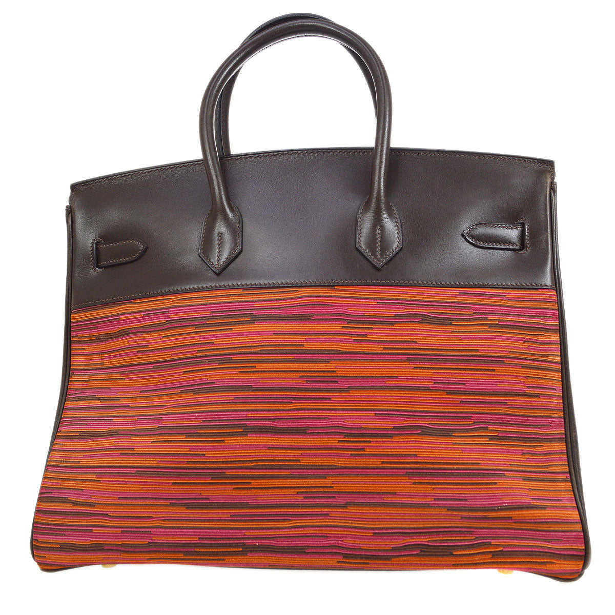 HERMES 2003 BIRKIN 35 Vibrato Calf Purple Orange Ebene