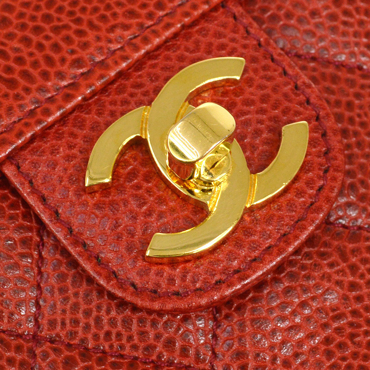 CHANEL Shoulder Bag Micro Red Caviar 15852
