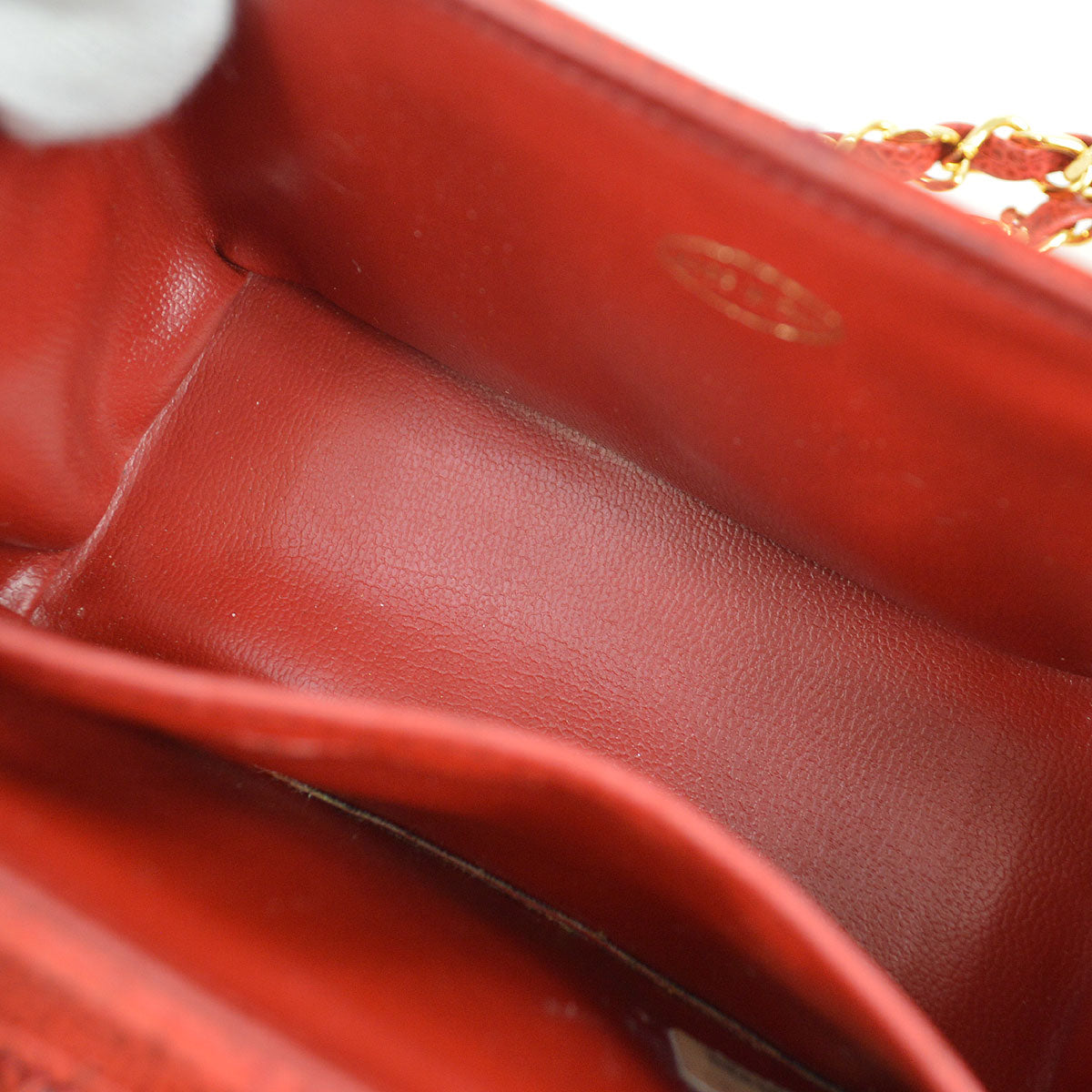 CHANEL Shoulder Bag Micro Red Caviar 15852