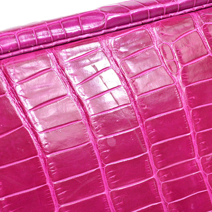 HERMES * 2012 BIRKIN 35 Porosus Lisse Rose scheherazade