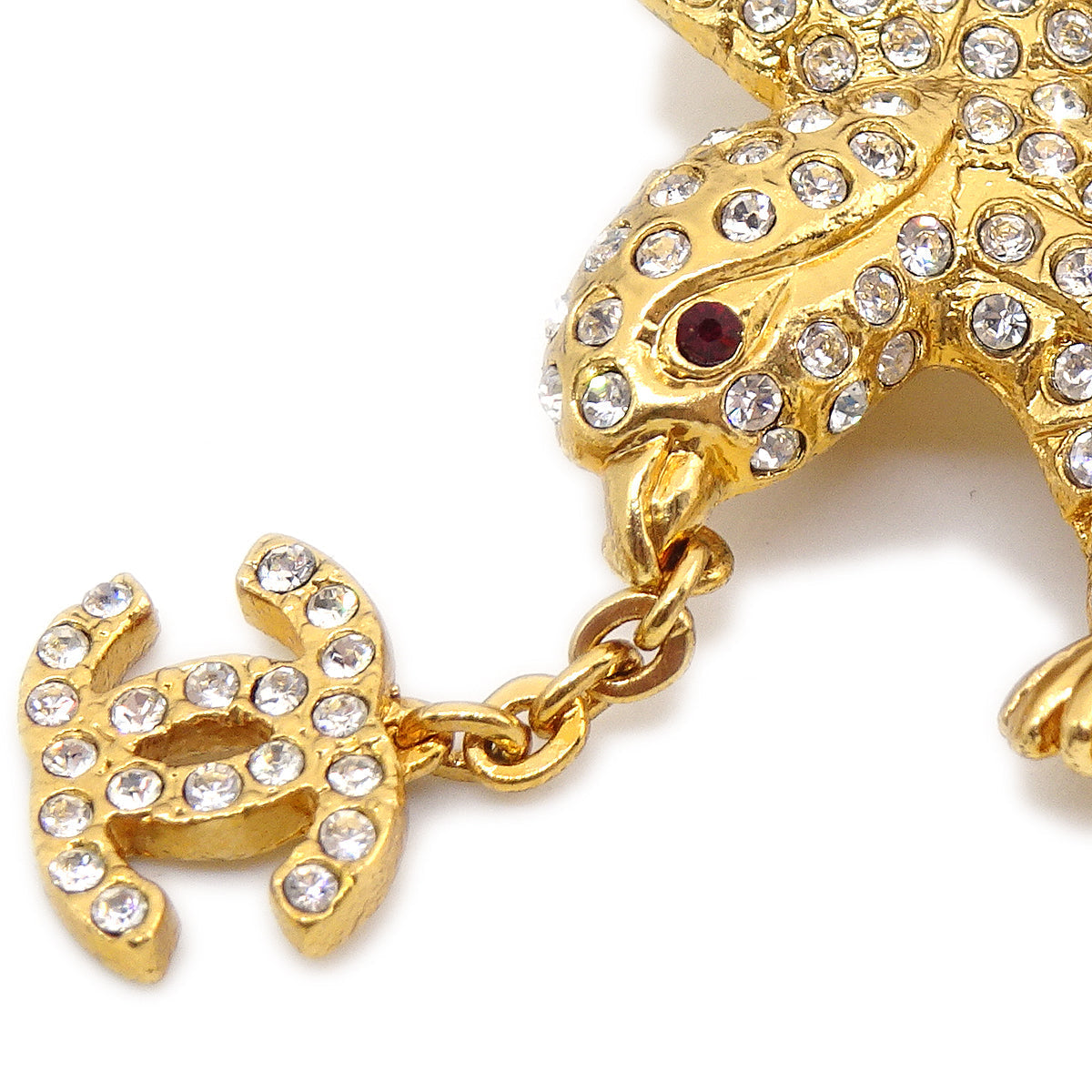 CHANEL 2001 Eagle Crystal Brooch Pin 24657