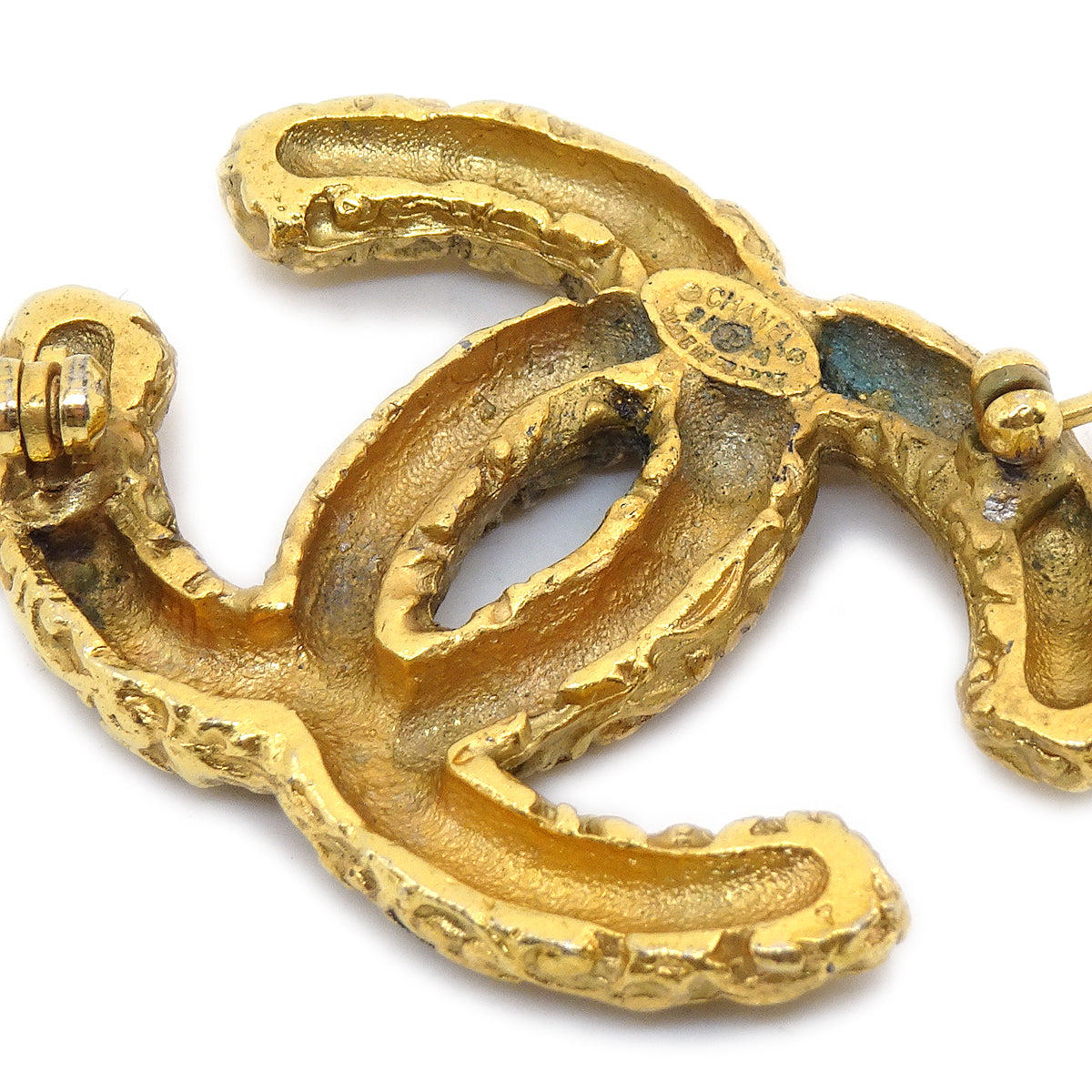 CHANEL 1993 CC Brooch Pin Gold 38343